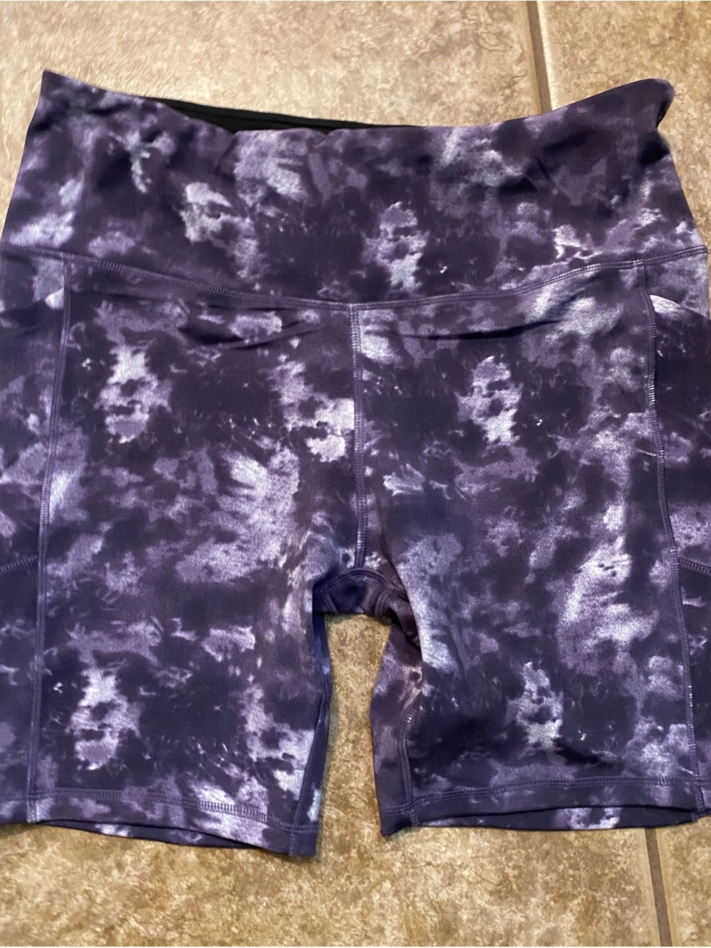 Purple Tie-Dye Women’s Active Bike Shorts